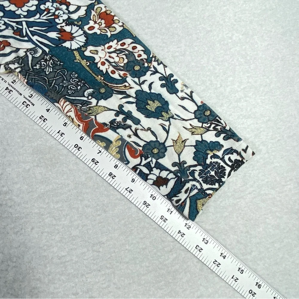 Chico's Paisley Floral Patchwork Top Womens 1 (M/8) Multicolor 3/4 Sleeve V Neck - Picture 12 of 12